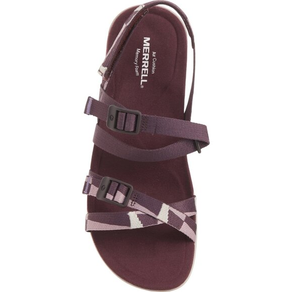 NEW Merrell District 3 Backstrap Web Sandals For Women Burgundy 362s - Picture 3 of 5